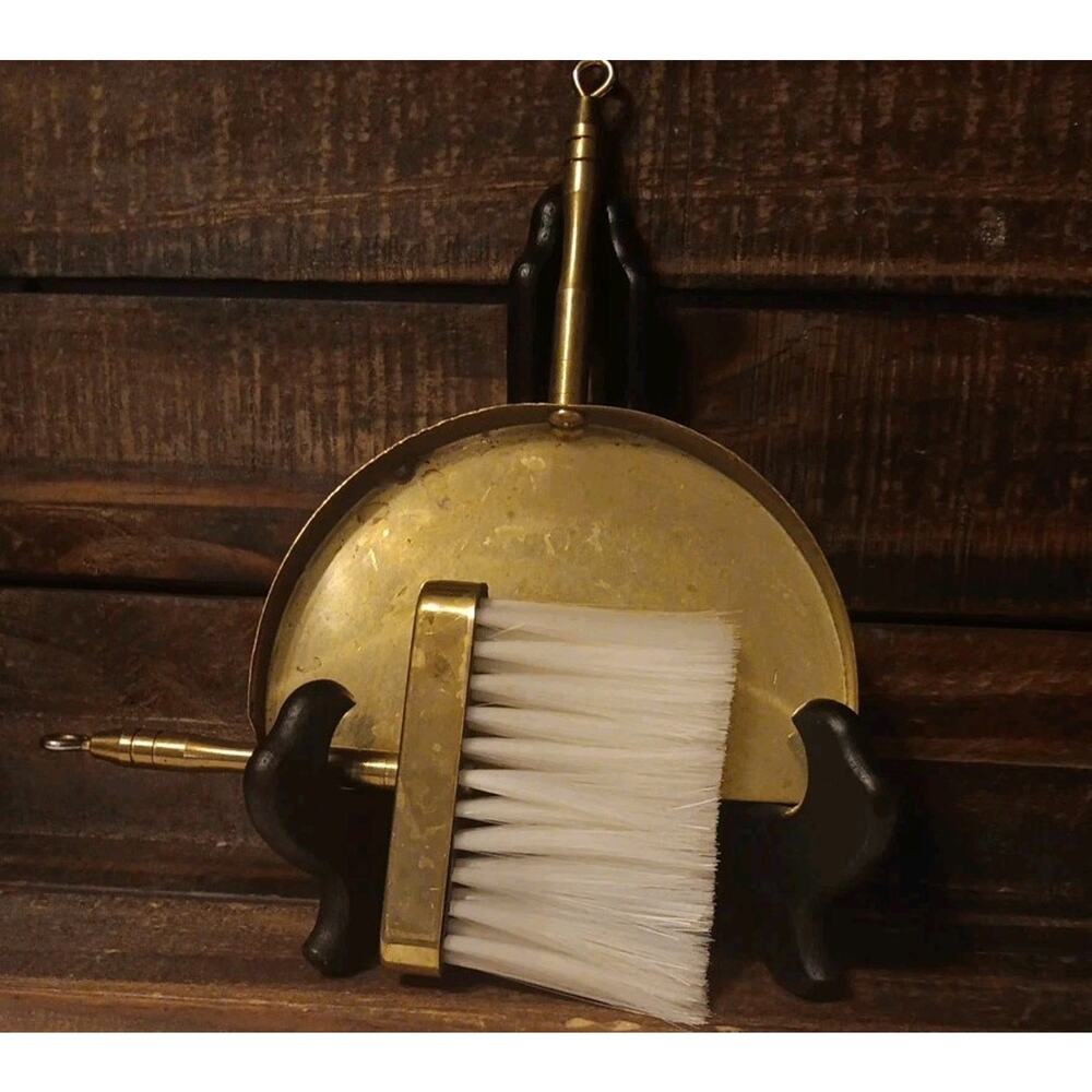 Mini Brass broom and dustpan set Crumb Catcher